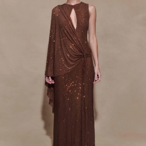 Elegant Brown Evening Gown (Meshki) - Picture 5 of 5